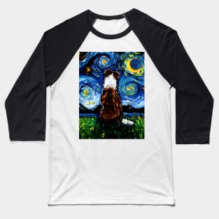 Border Collie Night 3 (Brown) Baseball T-Shirt